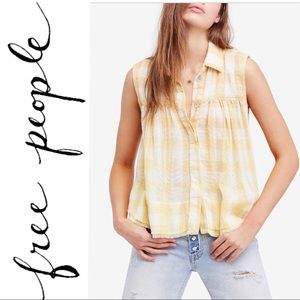 Free People Plaid Blouse